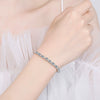 Women's S925 Silver Geometric Inlaid Moissanite Electroplated Bracelet
