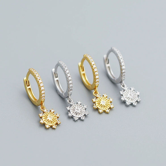 Women's S925 Silver Geometric Mans Star Electroplated Earrings