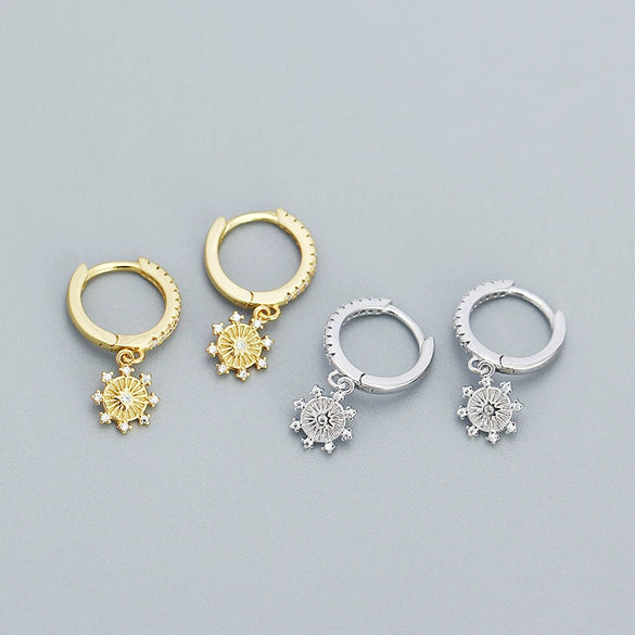 Women's S925 Silver Geometric Mans Star Electroplated Earrings