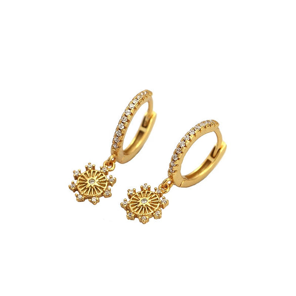 Women's S925 Silver Geometric Mans Star Electroplated Earrings
