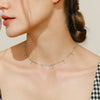 Women's S925 Silver Geometric Microinlay Bohemian Short Necklace Choker Neck Jewelry