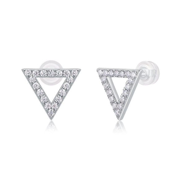 Women's S925 Silver Geometric Moissanite Inlay Earrings