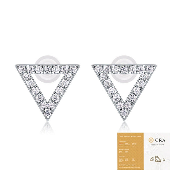 Women's S925 Silver Geometric Moissanite Inlay Earrings