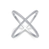 Women's S925 Silver Geometric Moissanite Inlay Fashion Rings
