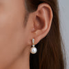 Women's S925 Silver Geometric Pearl Inlaid Highend Fashion Earrings