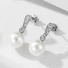 Women's S925 Silver Geometric Pearl Inlaid Highend Fashion Earrings
