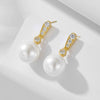 Women's S925 Silver Geometric Pearl Inlaid Highend Fashion Earrings