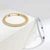 Women's S925 Silver Geometric Single Row Diamond Tail Ring With Electroplating