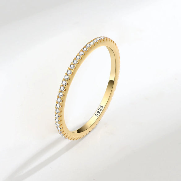 Women's S925 Silver Geometric Single Row Diamond Tail Ring With Electroplating