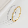 Women's S925 Silver Geometric Single Row Diamond Tail Ring With Electroplating