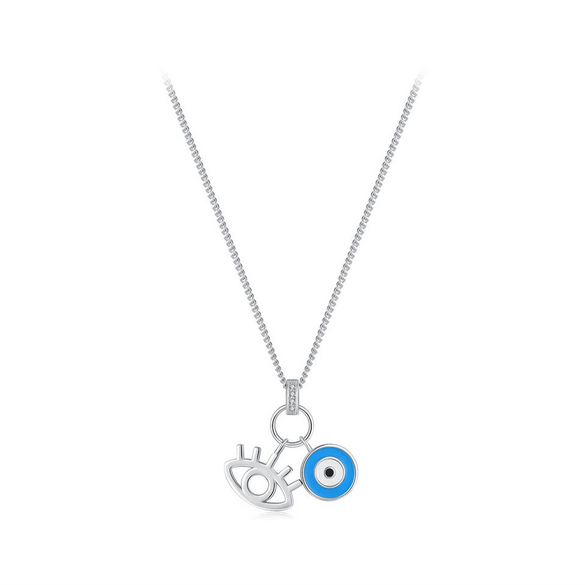 Women's S925 Silver Geometric Street Style Diamond Enamel Clavicle Necklace