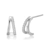 Women's S925 Silver Geometric Triangle Diamond Cut Out Electroplated Earrings