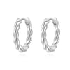 Women's S925 Silver Geometric Twist Ring Earrings With Electroplating
