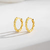 Women's S925 Silver Geometric Twist Ring Earrings With Electroplating