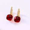 Women's S925 Silver Gold Plated Purple Candy Geometric Elegant Earrings