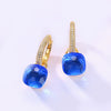 Women's S925 Silver Gold Plated Purple Candy Geometric Elegant Earrings