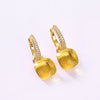Women's S925 Silver Gold Plated Purple Candy Geometric Elegant Earrings