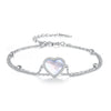 Women's S925 Silver Heartshaped Doublelayer Bracelet With Motherofpearl Electroplated Hand Jewelry