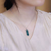 Women's S925 Silver Inlaid Water Grass Agate Geometric Clavicle Chain Necklace