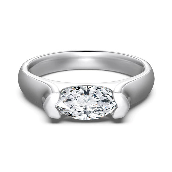 Women's S925 Silver Light Luxury Geometric Ice Flower Zircon High Carbon Ring Set