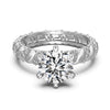Women's S925 Silver Light Luxury Geometric Ice Flower Zircon High Carbon Ring Set