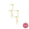 Women's S925 Silver Minimalist Circle Pendant Tassel Stacked Ear Pin Ear Studs With Geometric Design