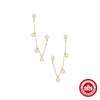 Women's S925 Silver Minimalist Circle Pendant Tassel Stacked Ear Pin Ear Studs With Geometric Design