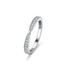 Women's S925 Silver Moissanite Cross Ring With Geometric Design