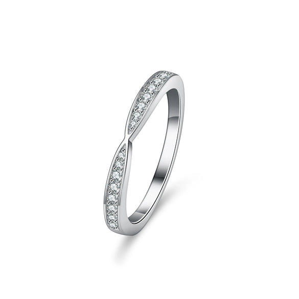 Women's S925 Silver Moissanite Cross Ring With Geometric Design