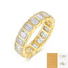 Women's S925 Silver Moissanite Geometric Ring Set With Diamonds Light Luxury Style