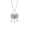 Women's S925 Silver Moissanite Geometric Ruyi Ping An Lock Necklace