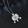 Women's S925 Silver Moissanite Geometric Ruyi Ping An Lock Necklace