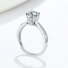 Women's S925 Silver Moissanite Geometric Six Claw Adjustable Ring With Electroplated Finish