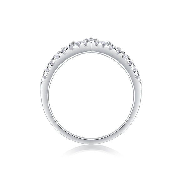 Women's S925 Silver Moissanite Inlaid Geometric Ring