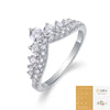 Women's S925 Silver Moissanite Inlaid Geometric Ring