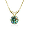 Women's S925 Silver Moissanite Pendant Necklace With Animal Zodiac Pattern And Round Shape Set With Precious Stones