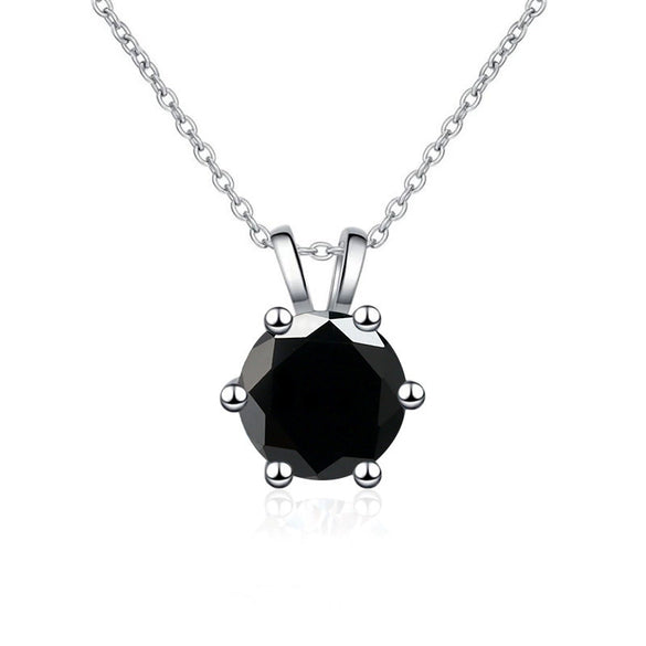 Women's S925 Silver Moissanite Pendant Necklace With Animal Zodiac Pattern And Round Shape Set With Precious Stones