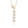 Women's S925 Silver Natural Plant Flowers Geometry Pendant Necklace With Micro Diamond And Cross Chain