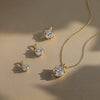 Women's S925 Silver Necklace With Geometric Zircon Pendant And O Word Chain Electroplated
