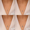 Women's S925 Silver Necklace With Geometric Zircon Pendant And O Word Chain Electroplated