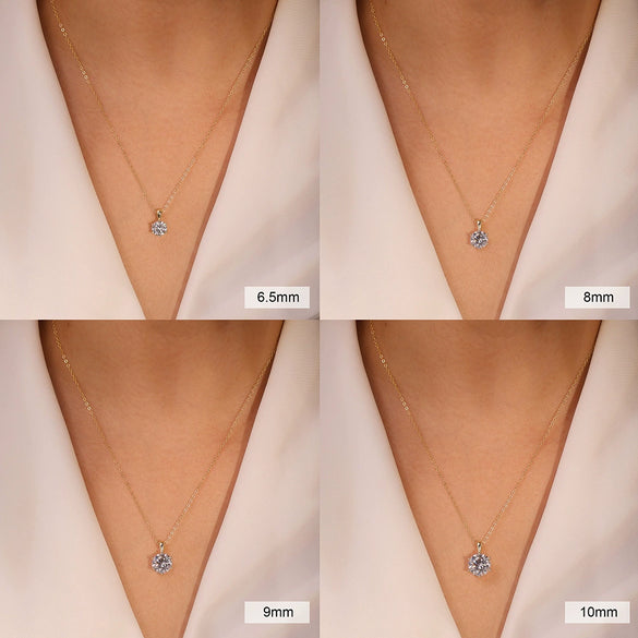Women's S925 Silver Necklace With Geometric Zircon Pendant And O Word Chain Electroplated