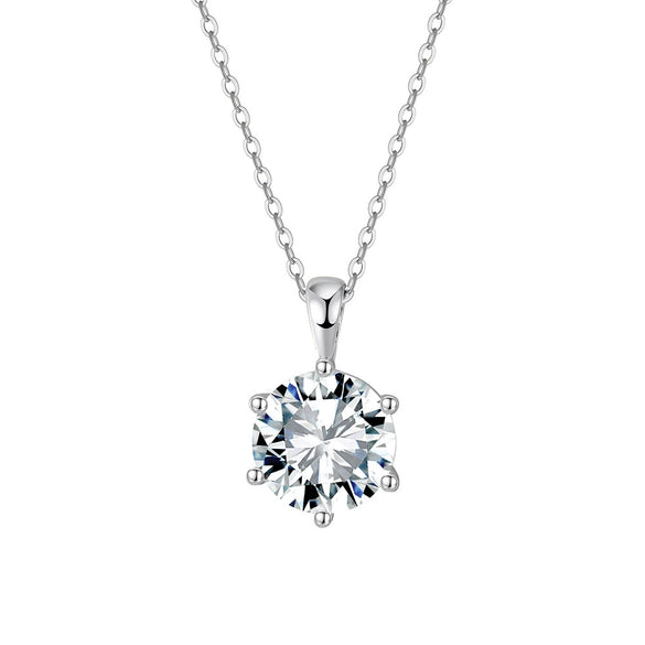 Women's S925 Silver Necklace With Geometric Zircon Pendant And O Word Chain Electroplated