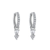 Women's S925 Silver Needle And Copper Earrings With Zirconia Geometric And Ushaped Dropshaped Design