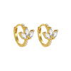 Women's S925 Silver Needle And Copper Flower Design Earrings With Marquise Zircon Microencrusted And Electroplating