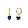 Women's S925 Silver Needle Copper Round Zircon Earrings Inlaid With Colorful Rhinestones Geometric Style