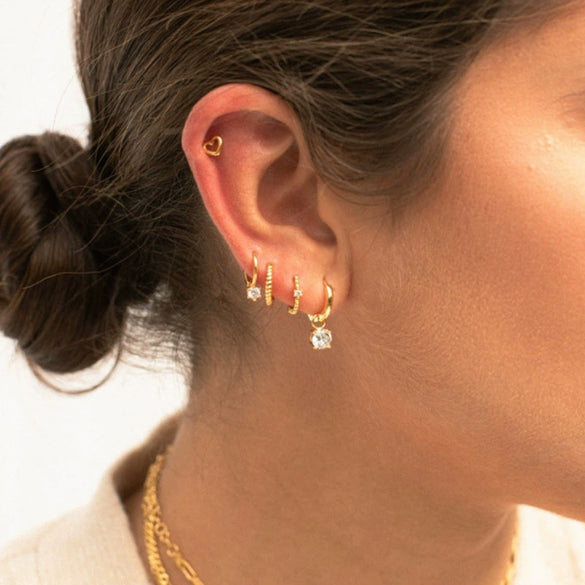 Women's S925 Silver Needle Copper Round Zircon Earrings Inlaid With Colorful Rhinestones Geometric Style