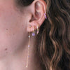 Women's S925 Silver Needle Copper Round Zircon Earrings Inlaid With Colorful Rhinestones Geometric Style