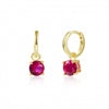 Women's S925 Silver Needle Copper Round Zircon Earrings Inlaid With Colorful Rhinestones Geometric Style