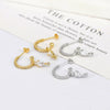 Women's S925 Silver Needle Copper Zircon Dropshaped Ushaped Geometric Pendant Earrings With Diamond Inlay