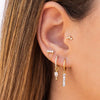 Women's S925 Silver Needle Copper Zircon Dropshaped Ushaped Geometric Pendant Earrings With Diamond Inlay